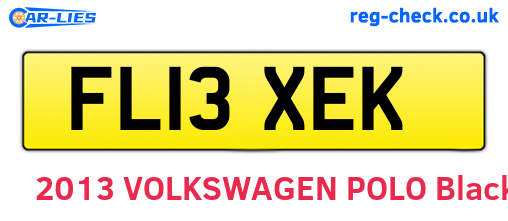 FL13XEK are the vehicle registration plates.