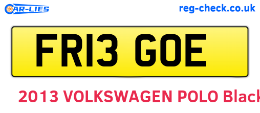 FR13GOE are the vehicle registration plates.