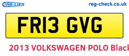 FR13GVG are the vehicle registration plates.