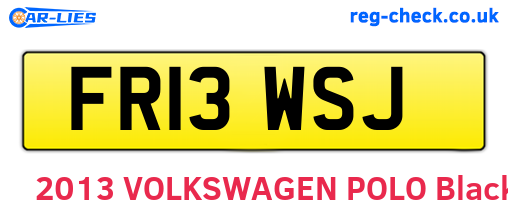 FR13WSJ are the vehicle registration plates.