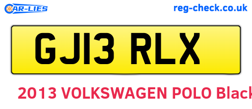 GJ13RLX are the vehicle registration plates.