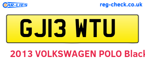 GJ13WTU are the vehicle registration plates.