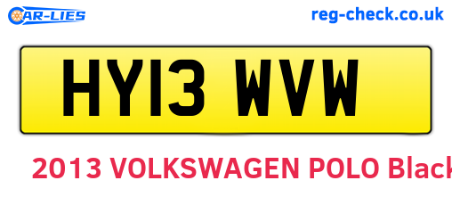 HY13WVW are the vehicle registration plates.