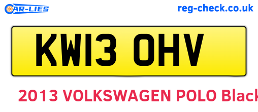 KW13OHV are the vehicle registration plates.