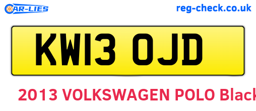 KW13OJD are the vehicle registration plates.