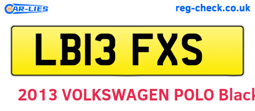 LB13FXS are the vehicle registration plates.