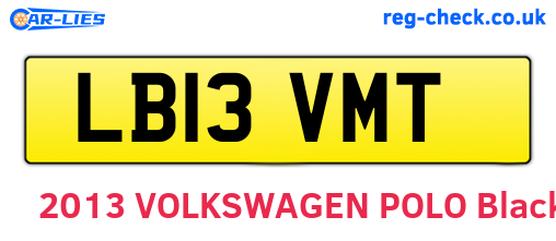 LB13VMT are the vehicle registration plates.
