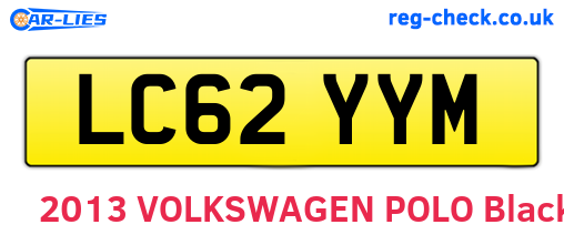 LC62YYM are the vehicle registration plates.