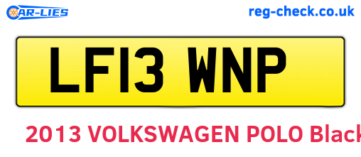 LF13WNP are the vehicle registration plates.