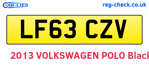 LF63CZV are the vehicle registration plates.