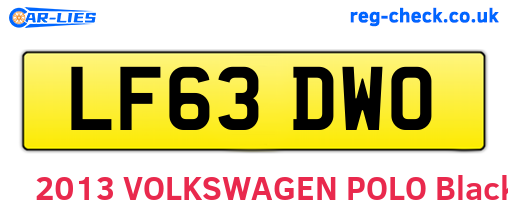 LF63DWO are the vehicle registration plates.