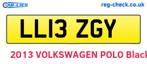 LL13ZGY are the vehicle registration plates.