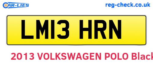 LM13HRN are the vehicle registration plates.