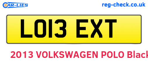 LO13EXT are the vehicle registration plates.