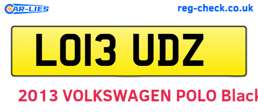 LO13UDZ are the vehicle registration plates.