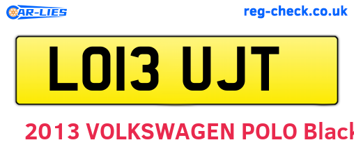 LO13UJT are the vehicle registration plates.