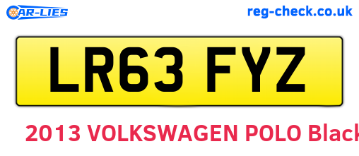 LR63FYZ are the vehicle registration plates.