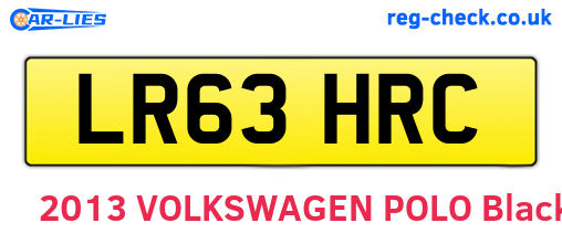 LR63HRC are the vehicle registration plates.