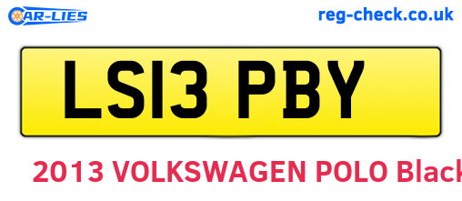 LS13PBY are the vehicle registration plates.
