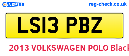 LS13PBZ are the vehicle registration plates.