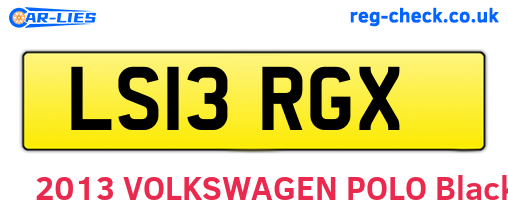 LS13RGX are the vehicle registration plates.