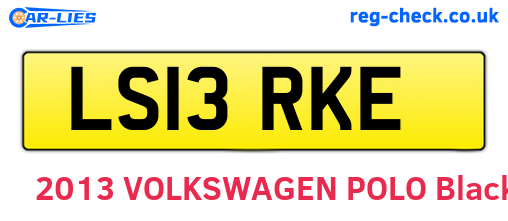 LS13RKE are the vehicle registration plates.