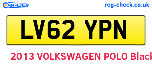LV62YPN are the vehicle registration plates.