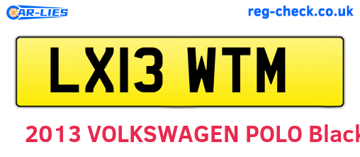 LX13WTM are the vehicle registration plates.