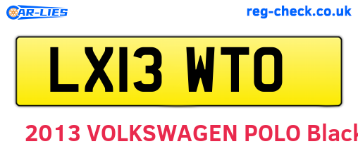 LX13WTO are the vehicle registration plates.