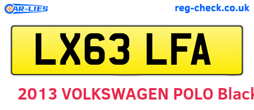 LX63LFA are the vehicle registration plates.