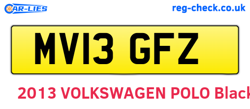 MV13GFZ are the vehicle registration plates.