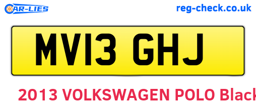 MV13GHJ are the vehicle registration plates.