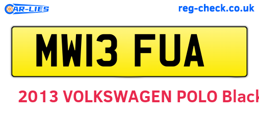 MW13FUA are the vehicle registration plates.