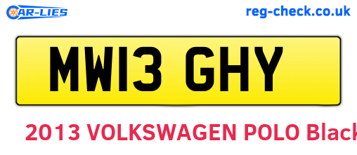 MW13GHY are the vehicle registration plates.
