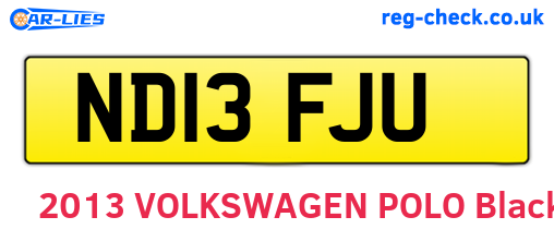 ND13FJU are the vehicle registration plates.