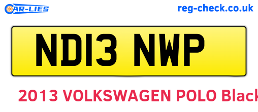 ND13NWP are the vehicle registration plates.