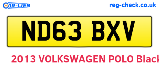 ND63BXV are the vehicle registration plates.