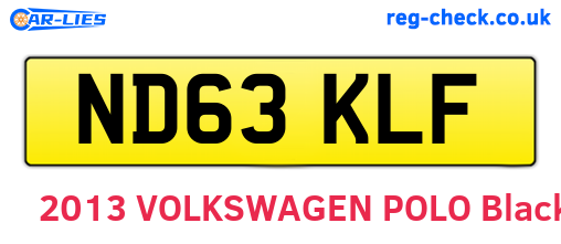 ND63KLF are the vehicle registration plates.