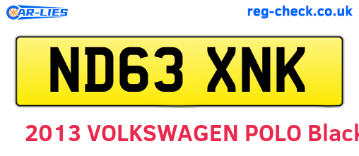 ND63XNK are the vehicle registration plates.