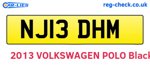NJ13DHM are the vehicle registration plates.