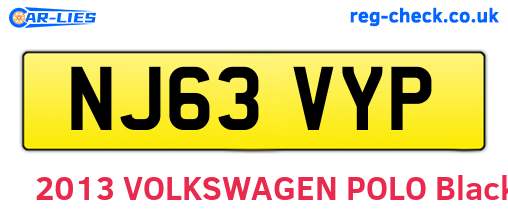 NJ63VYP are the vehicle registration plates.