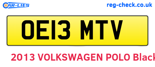 OE13MTV are the vehicle registration plates.