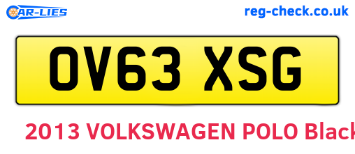 OV63XSG are the vehicle registration plates.