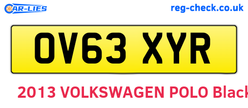 OV63XYR are the vehicle registration plates.