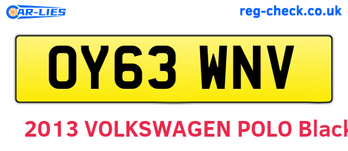 OY63WNV are the vehicle registration plates.
