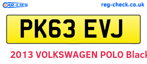 PK63EVJ are the vehicle registration plates.