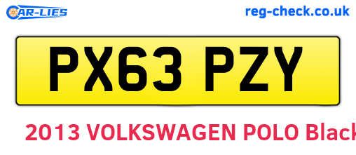 PX63PZY are the vehicle registration plates.