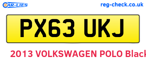 PX63UKJ are the vehicle registration plates.