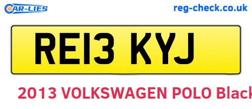 RE13KYJ are the vehicle registration plates.