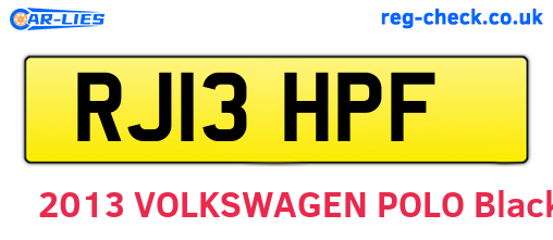 RJ13HPF are the vehicle registration plates.